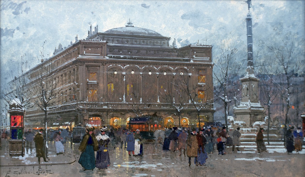 Praça Chatelet de Eugene Galien Laloue