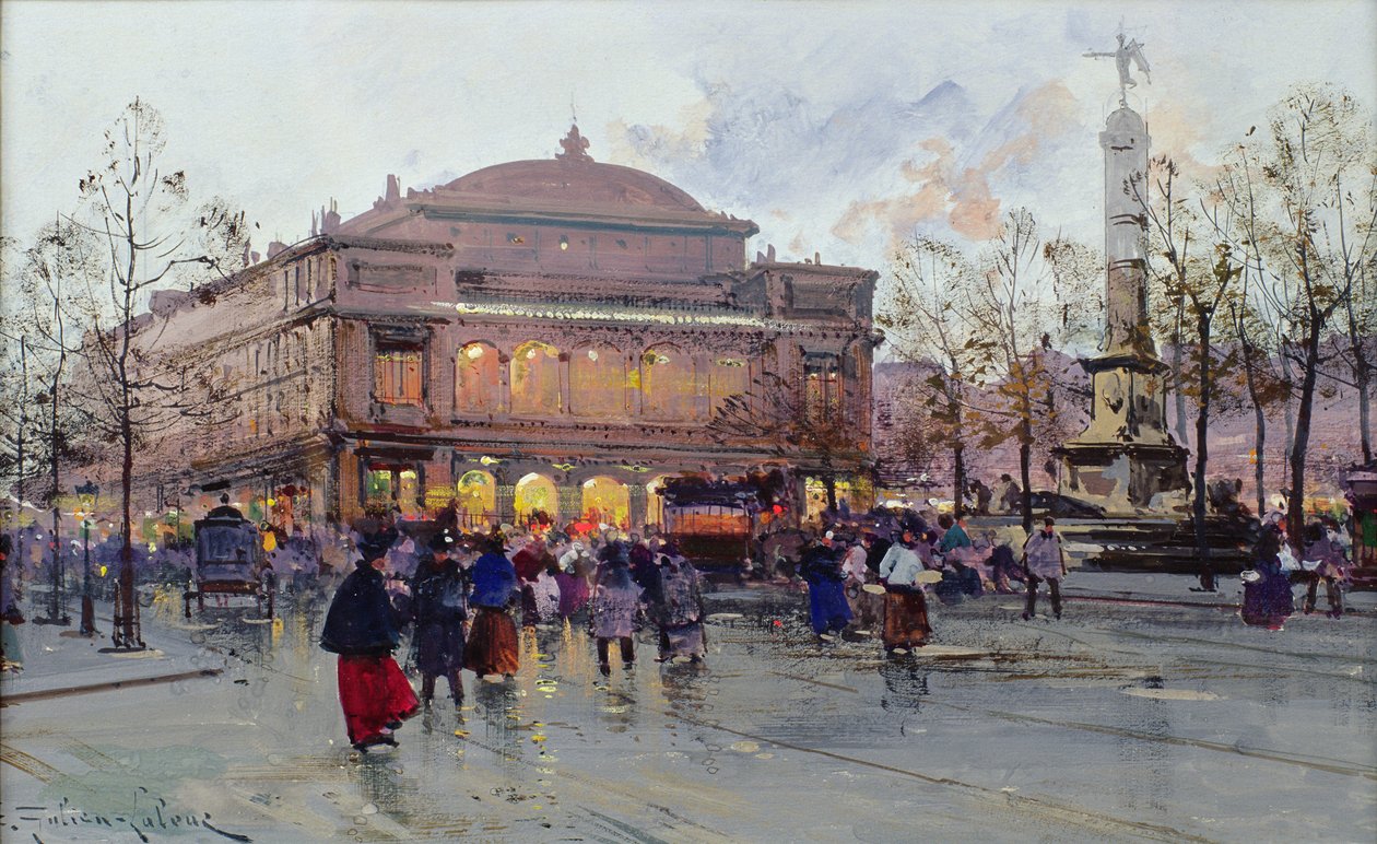 Praça Chatelet de Eugene Galien Laloue