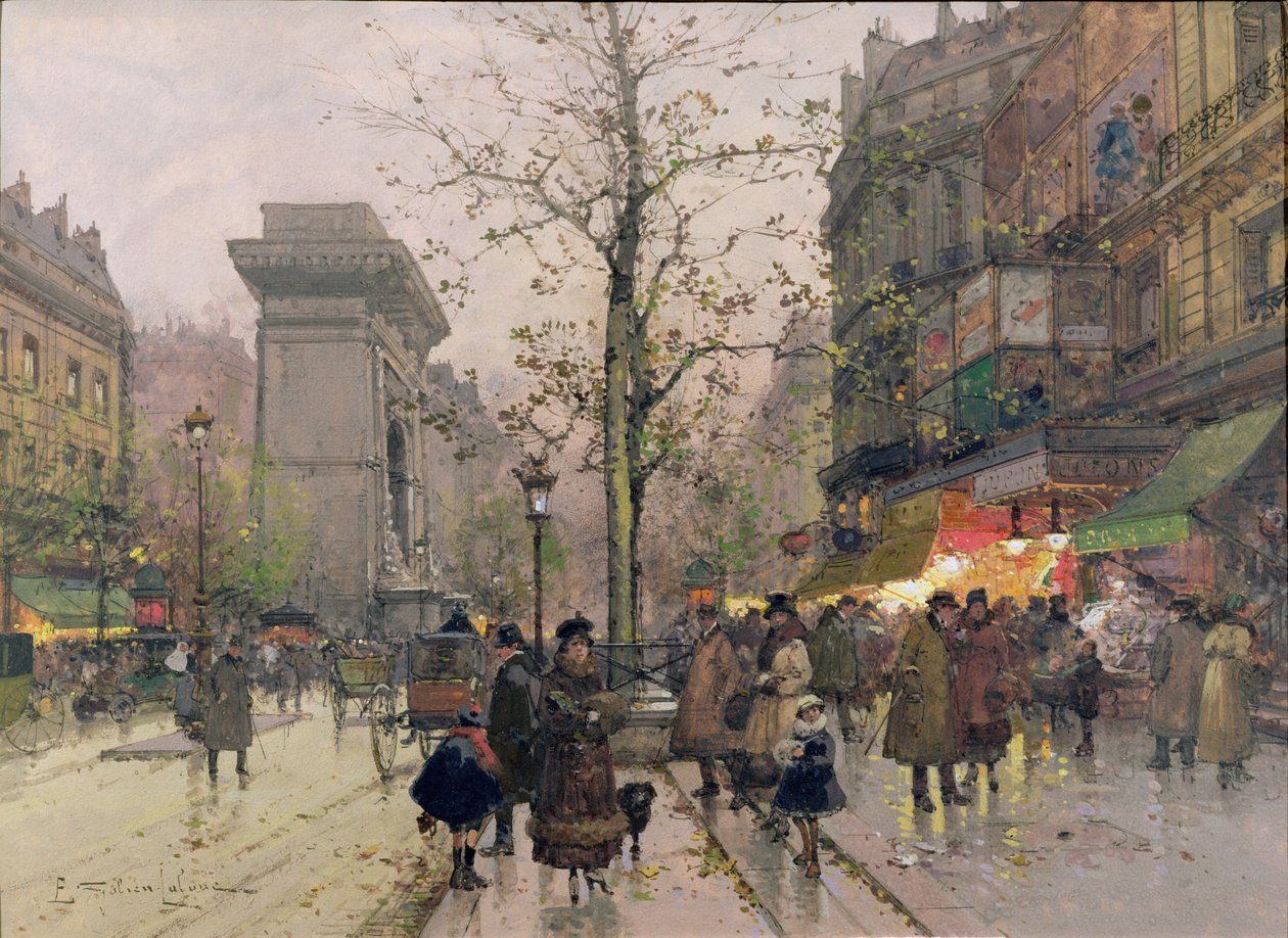 Porte St. Denis, Paris de Eugene Galien Laloue