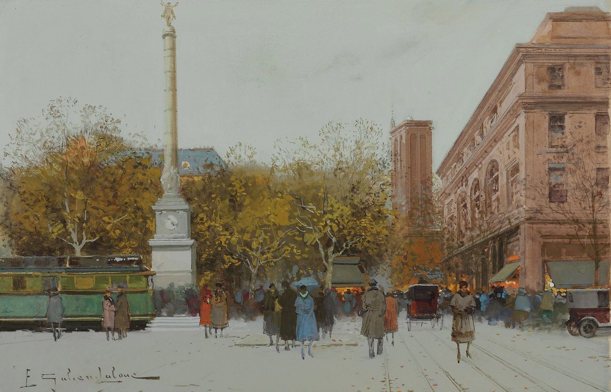 Paris, a Place du Châtelet. de Eugene Galien Laloue
