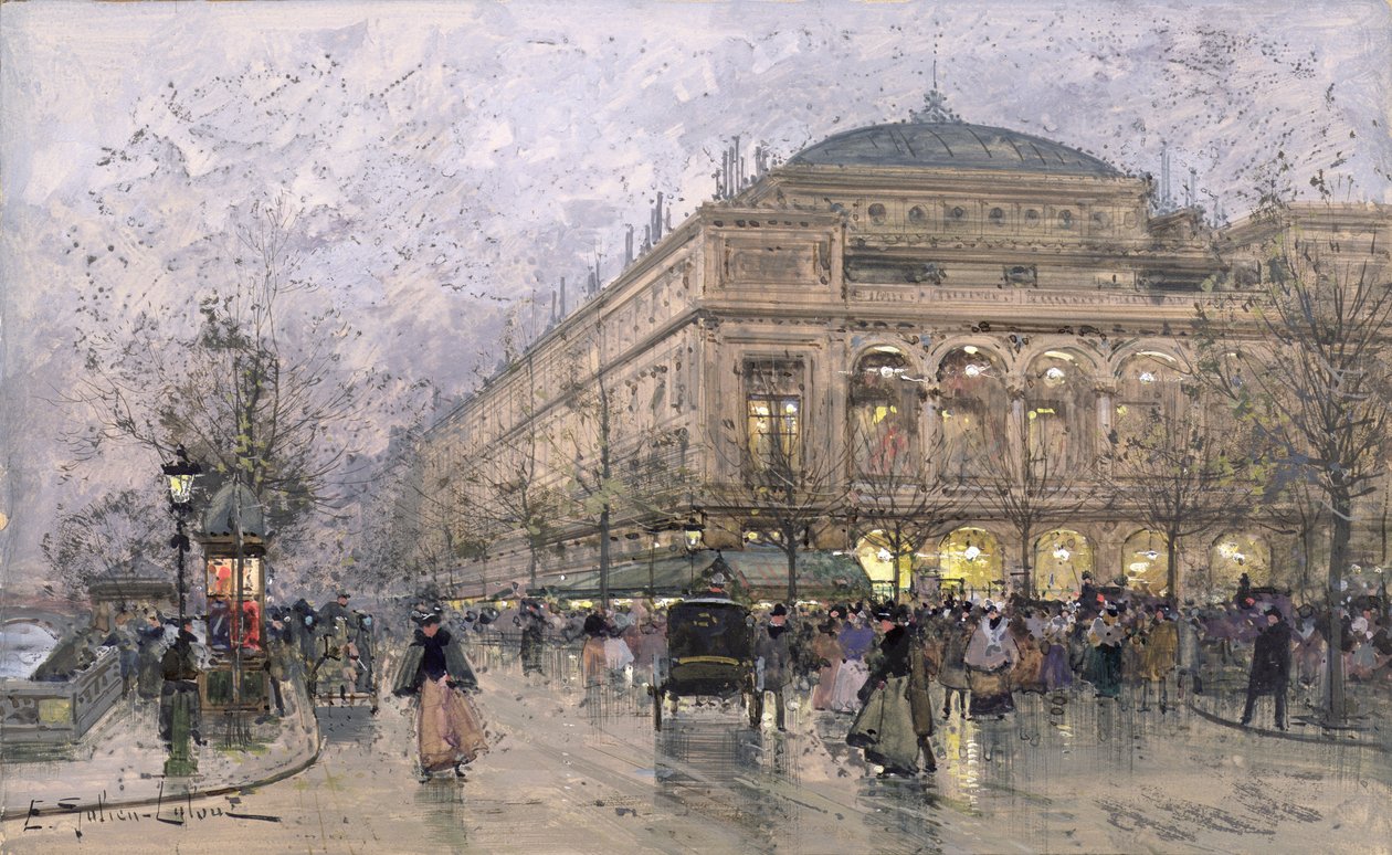 Cena de rua parisiense de Eugene Galien Laloue