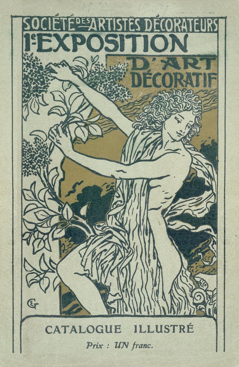 Capa de catálogo da 1ª Exposição de Arte Decorativa em Paris, em janeiro de 1901 de Eugene Grasset