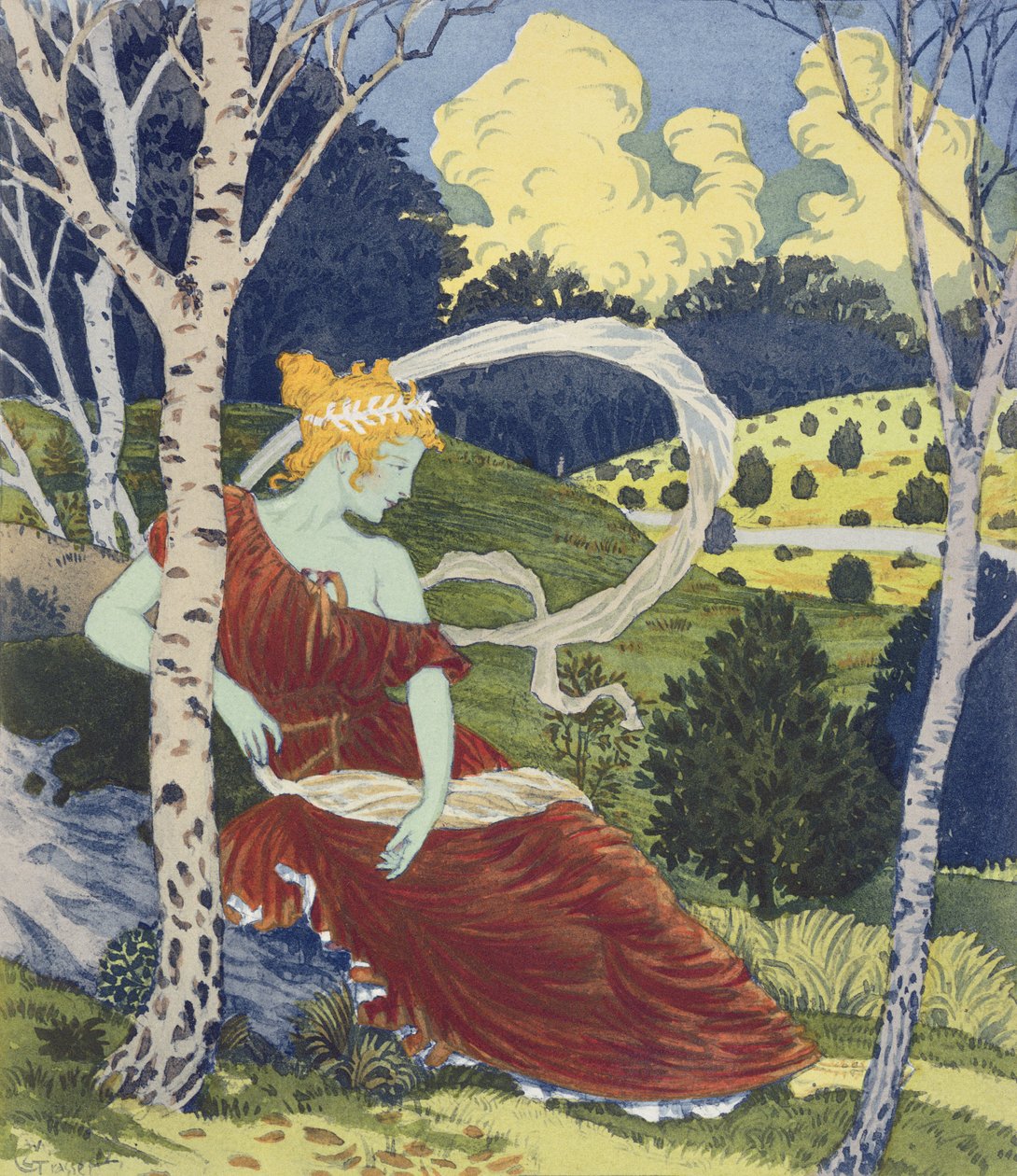 In the Woods, de L&39;Estampe Moderne, publicou Paris entre 1897 e 1999 de Eugene Grasset