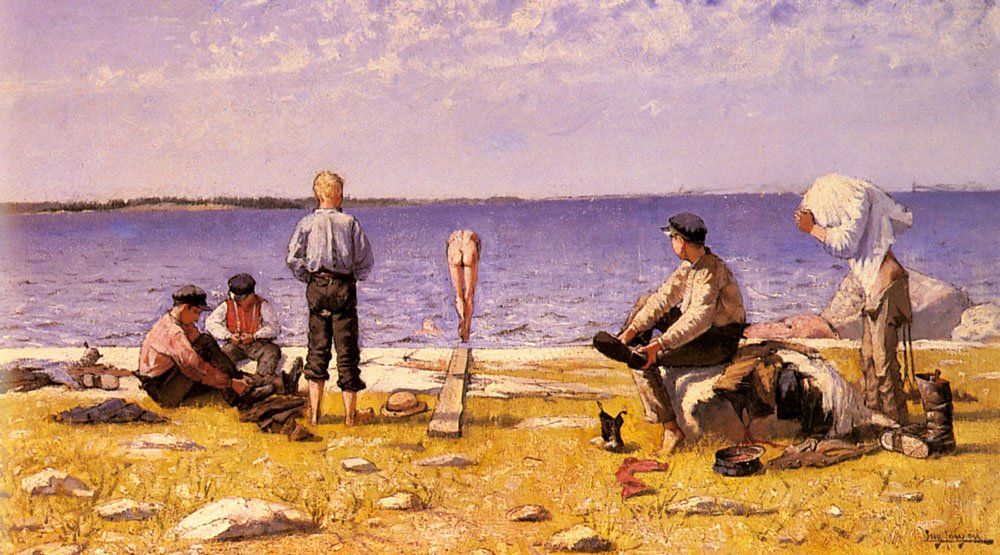 Meninos na praia de Eugène Jansson