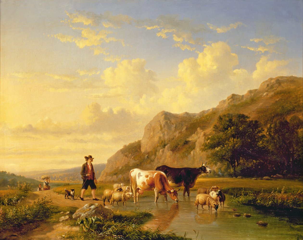 Um pastor com animais de Eugene Joseph Verboeckhoven