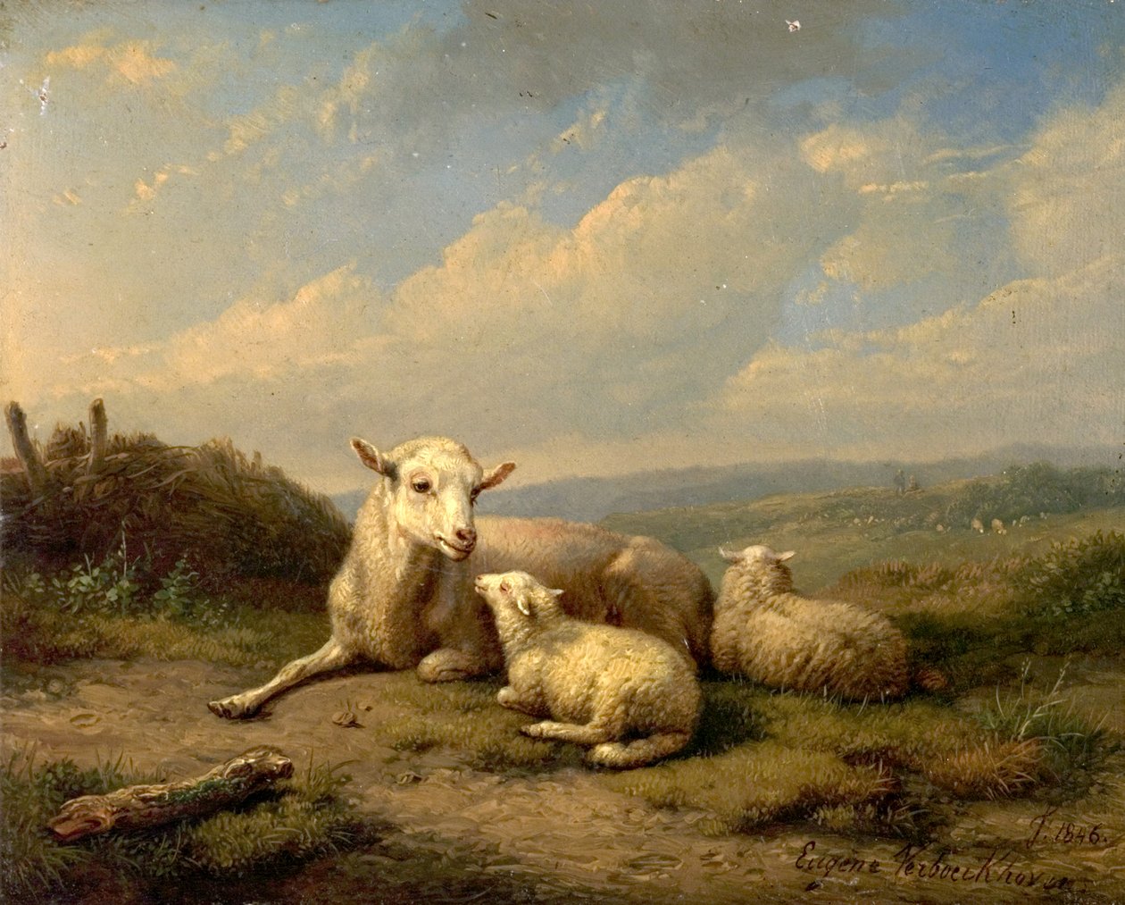 Os gêmeos, 1846 de Eugene Joseph Verboeckhoven