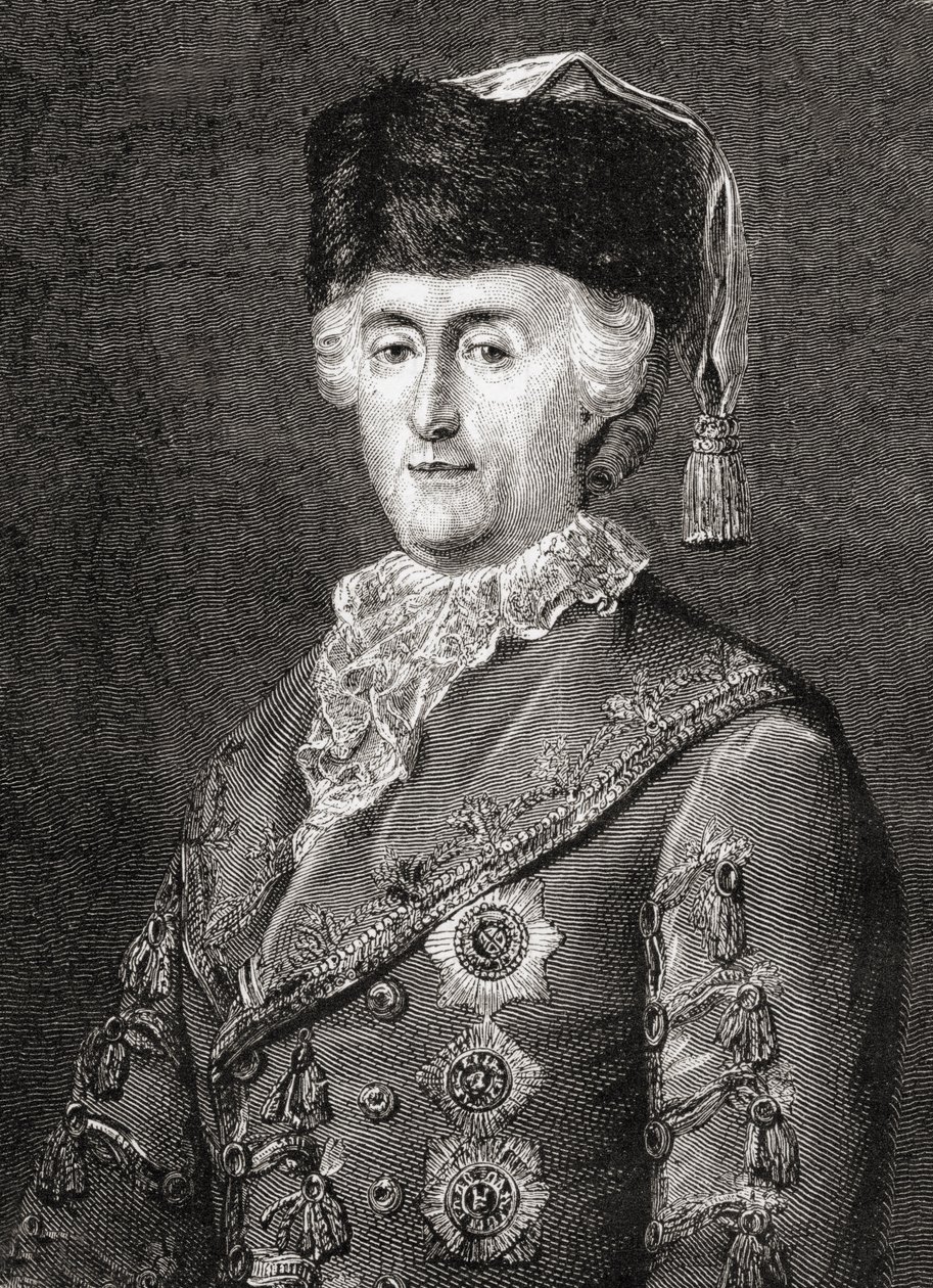 Catherine II, gravada por Stephane Pannemaker (1847-1930) de "História da Revolução Francesa" por Louis Blanc (1811-82) de Eugene Joseph Viollat