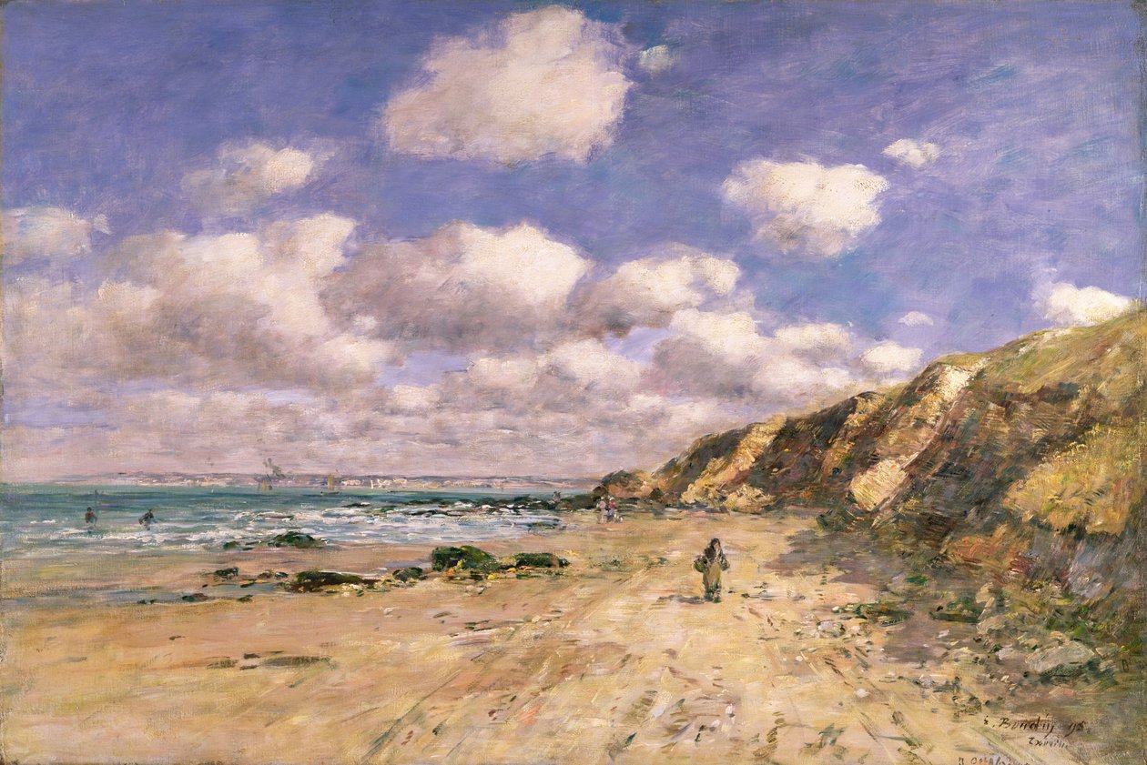 Uma praia perto de Trouville, 1895 de Eugene Louis Boudin