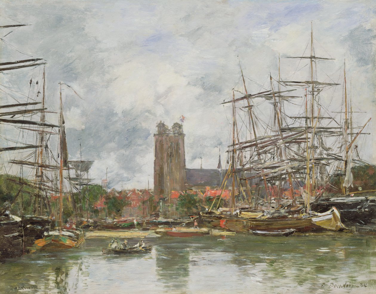 Um porto francês, 1884 de Eugene Louis Boudin