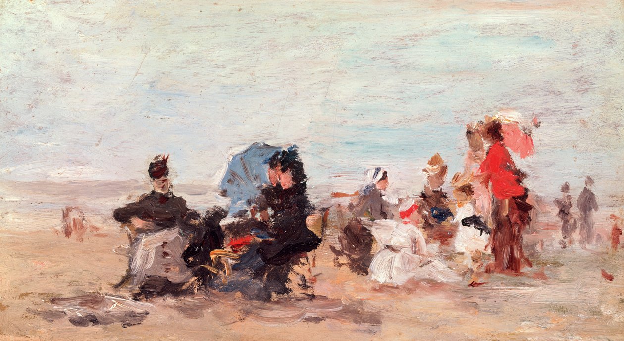 Praia perto de Deauville, c.1924 de Eugene Louis Boudin