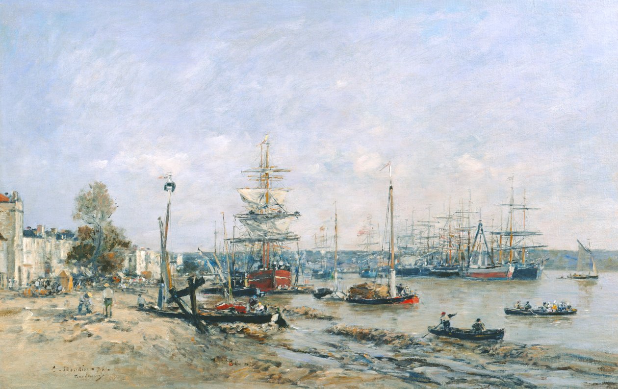 Bordeaux - cais e porto, 1874 de Eugene Louis Boudin