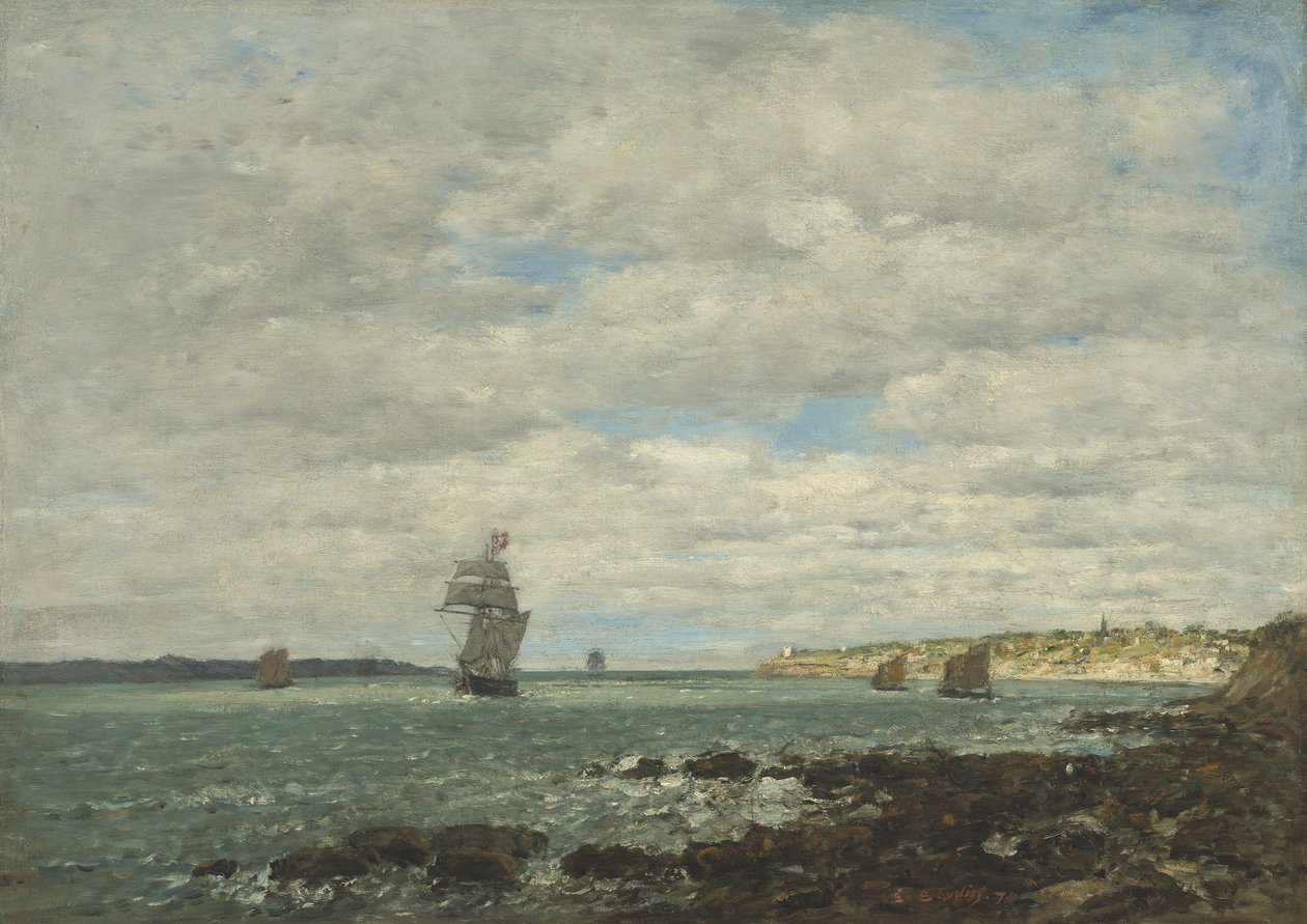 Costa da Bretanha, 1870 de Eugene Louis Boudin
