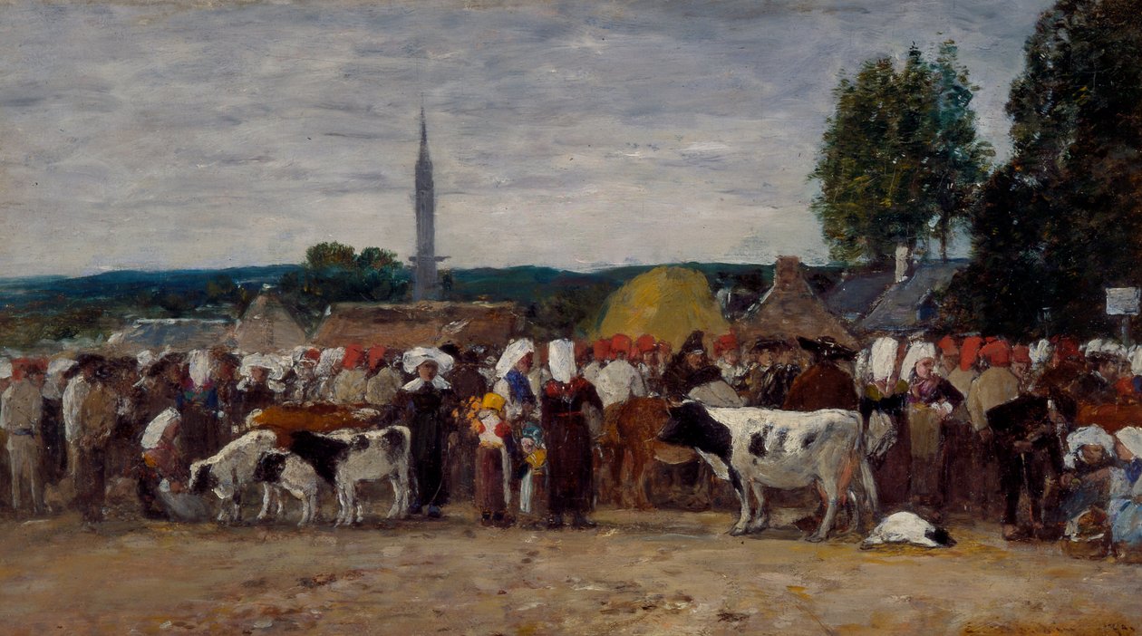 Feira na Bretanha, 1874 de Eugene Louis Boudin