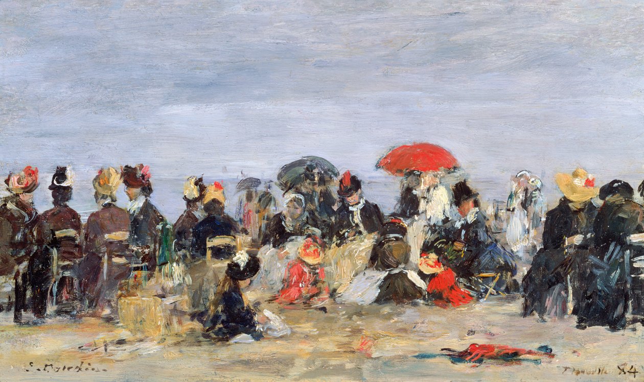 Figuras em uma praia, 1884 de Eugene Louis Boudin
