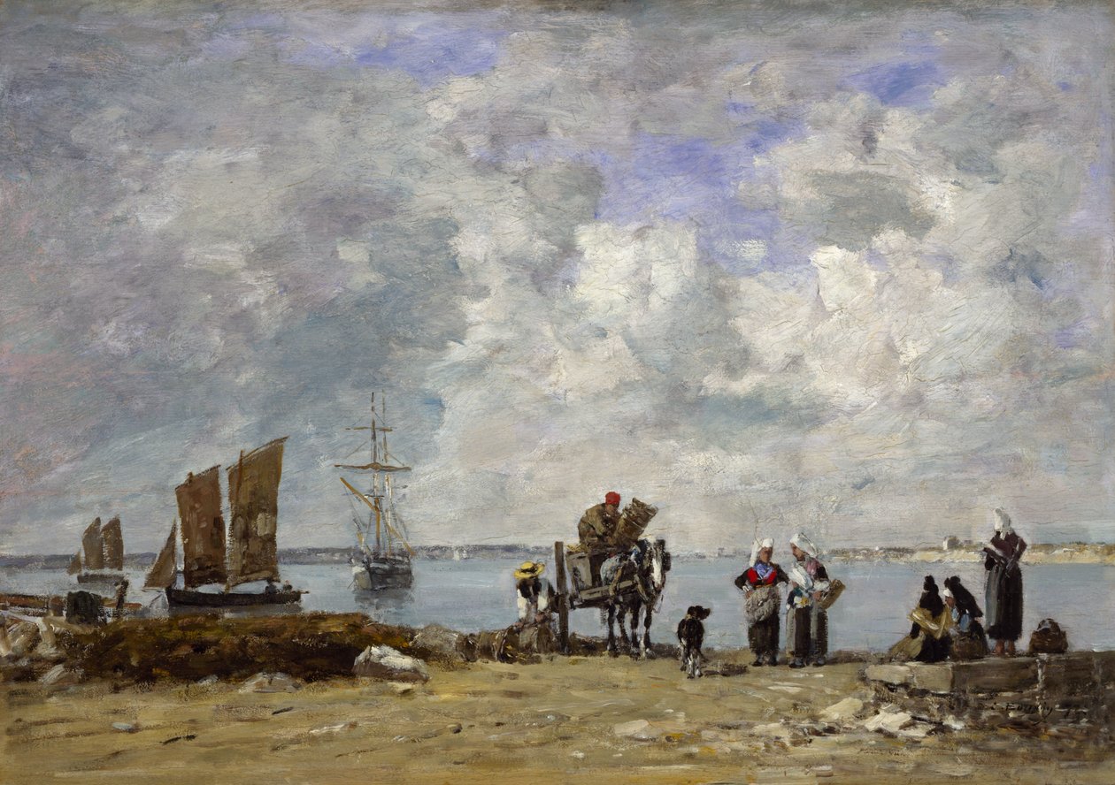 Esposas de pescadores à beira-mar, 1872 de Eugene Louis Boudin
