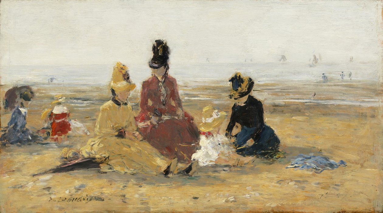 Na praia, Trouville, 1887 de Eugene Louis Boudin