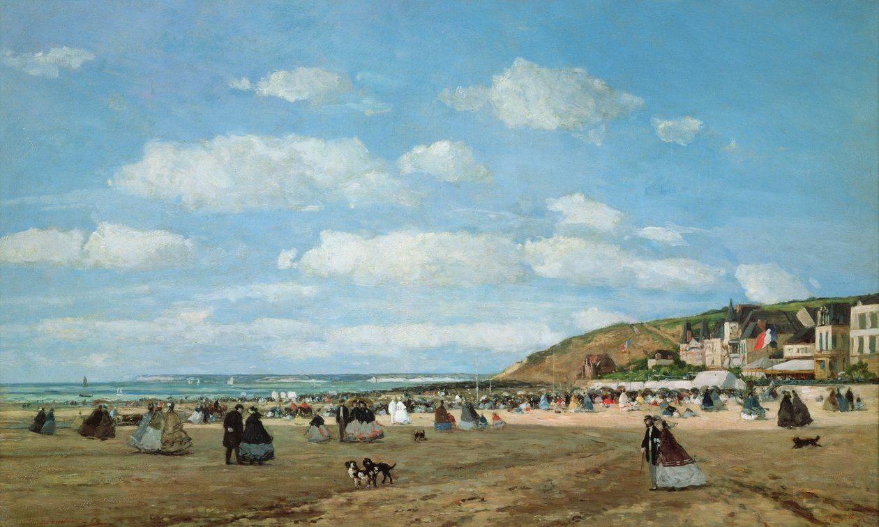 A praia em Trouville, 1863 de Eugene Louis Boudin