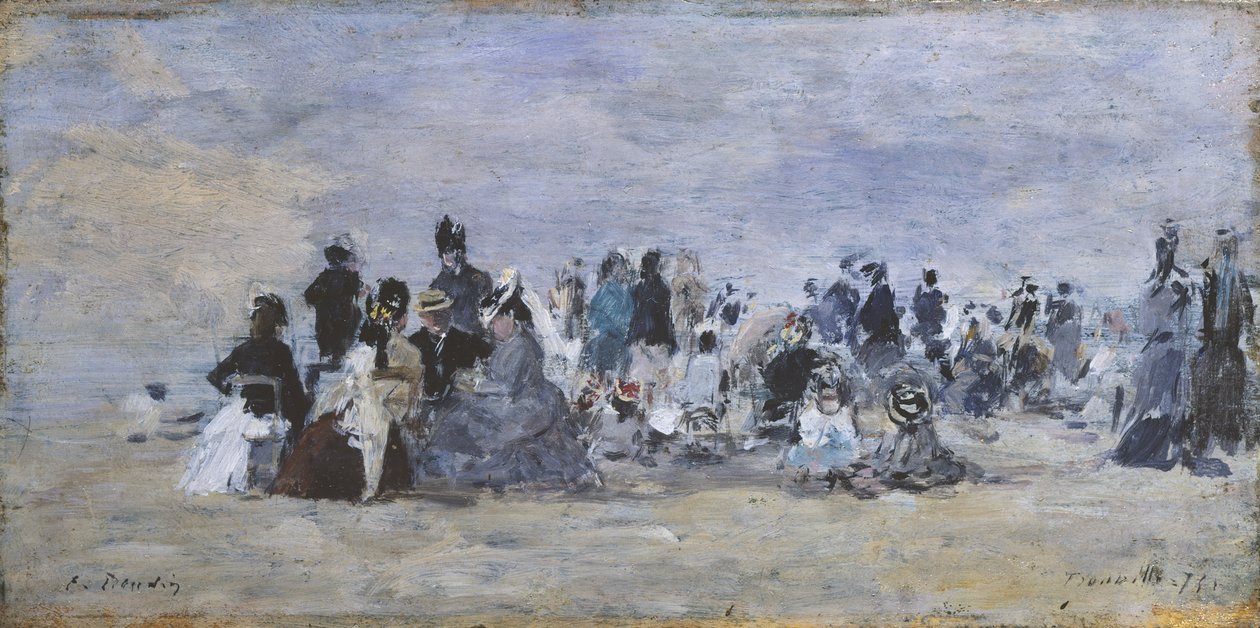 A praia de Trouville, 1875 de Eugene Louis Boudin