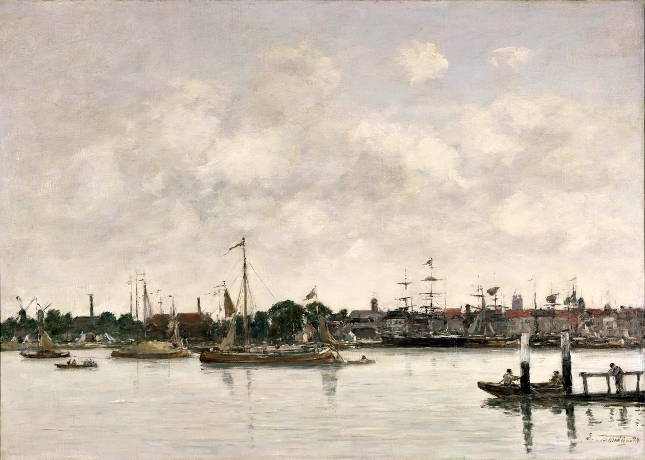 O Meuse em Dordrecht, 1874 de Eugene Louis Boudin