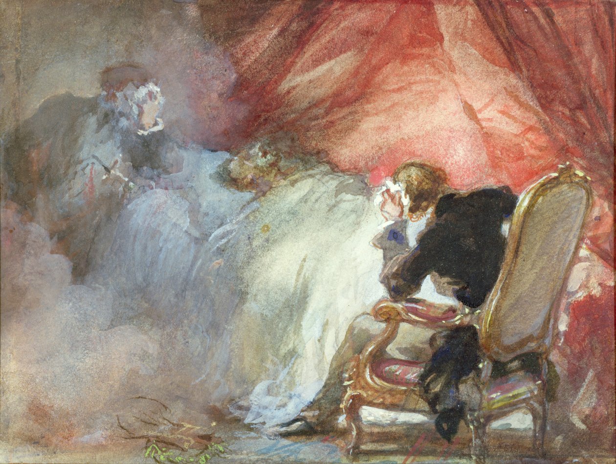 A noite de dezembro, de "Les Nuits", de Alfred de Musset (1810-1857) de Eugene Louis Lami