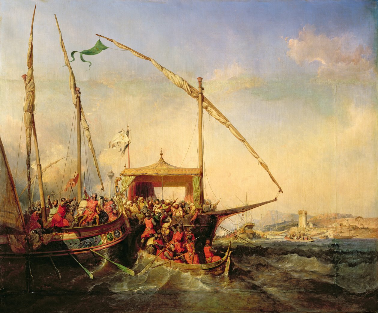 Batalha Naval de Imbre em 1346, 1842 de Eugene Modeste Edmond Lepoittevin