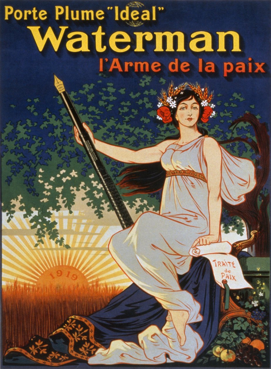 Leve a Caneta Waterman &39;Ideal&39; - a Arma da Paz, 1919 de Eugene Oge