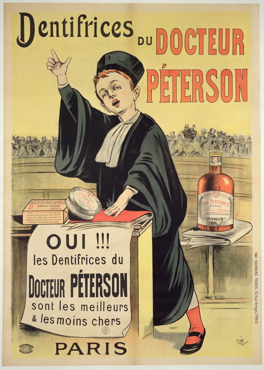 Cartaz publicitário dentífricos do Dr. Peterson de Eugene Oge