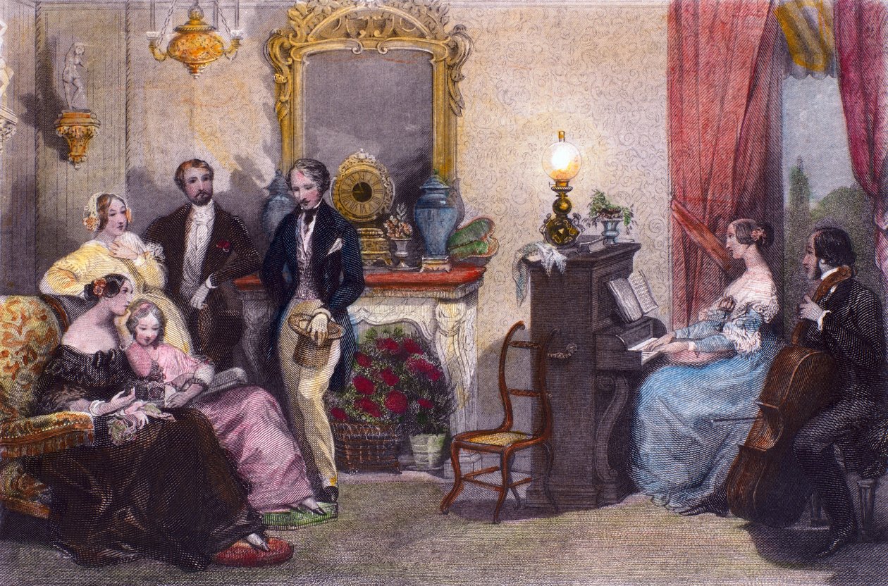 Concerto em família, Cena de In Summer em Paris por Jules Janin, de Eugene Lami de Eugene Louis Lami