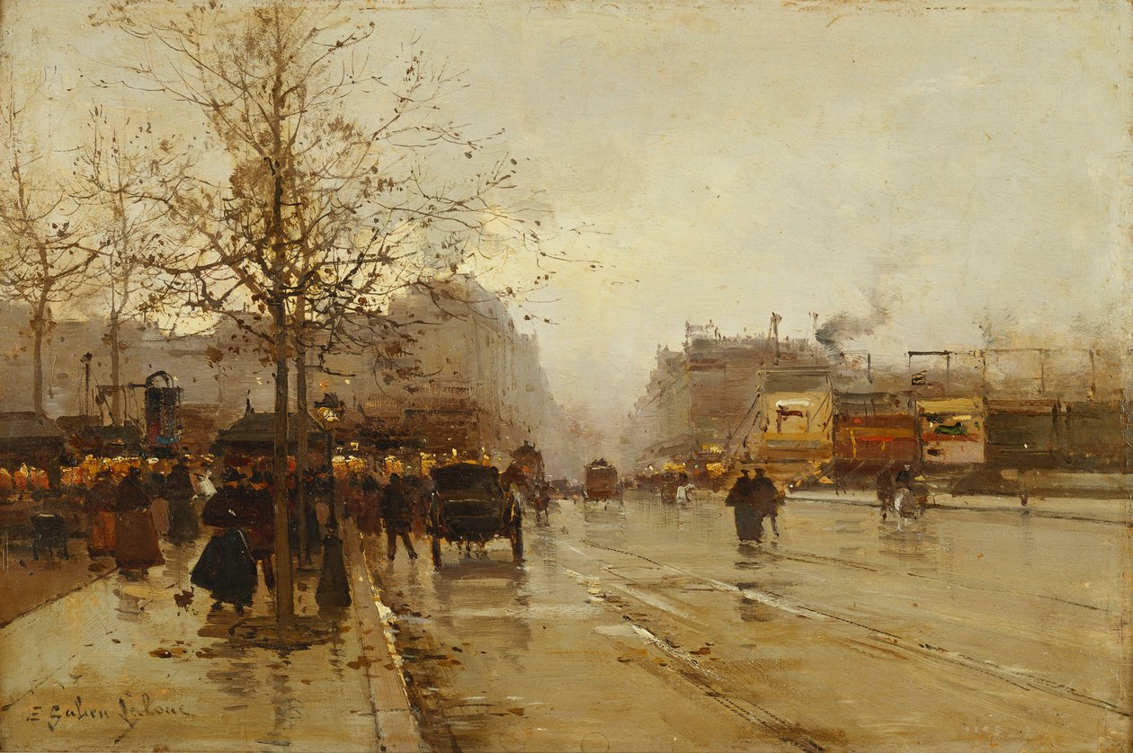 The Boulevards, Paris de Eugene Galien Laloue