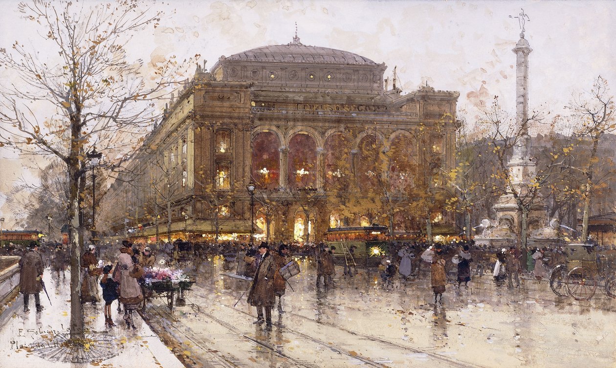 Praça Chatelet de Eugene Galien Laloue