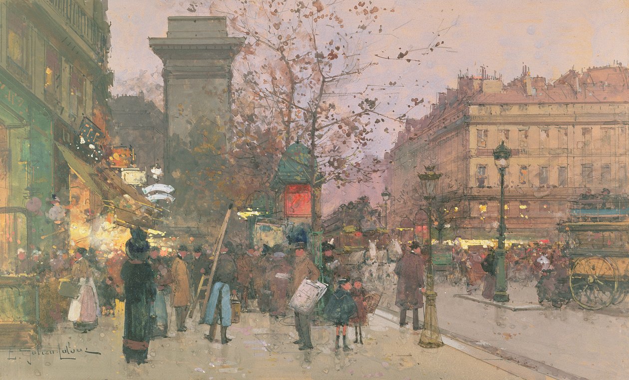 Porte Saint Denis (w - c no papel) de Eugene Galien Laloue