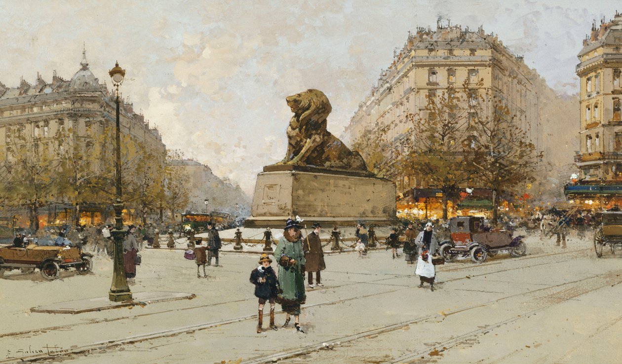O Leão de Belfort; O Leão de Belfort de Eugene Galien Laloue
