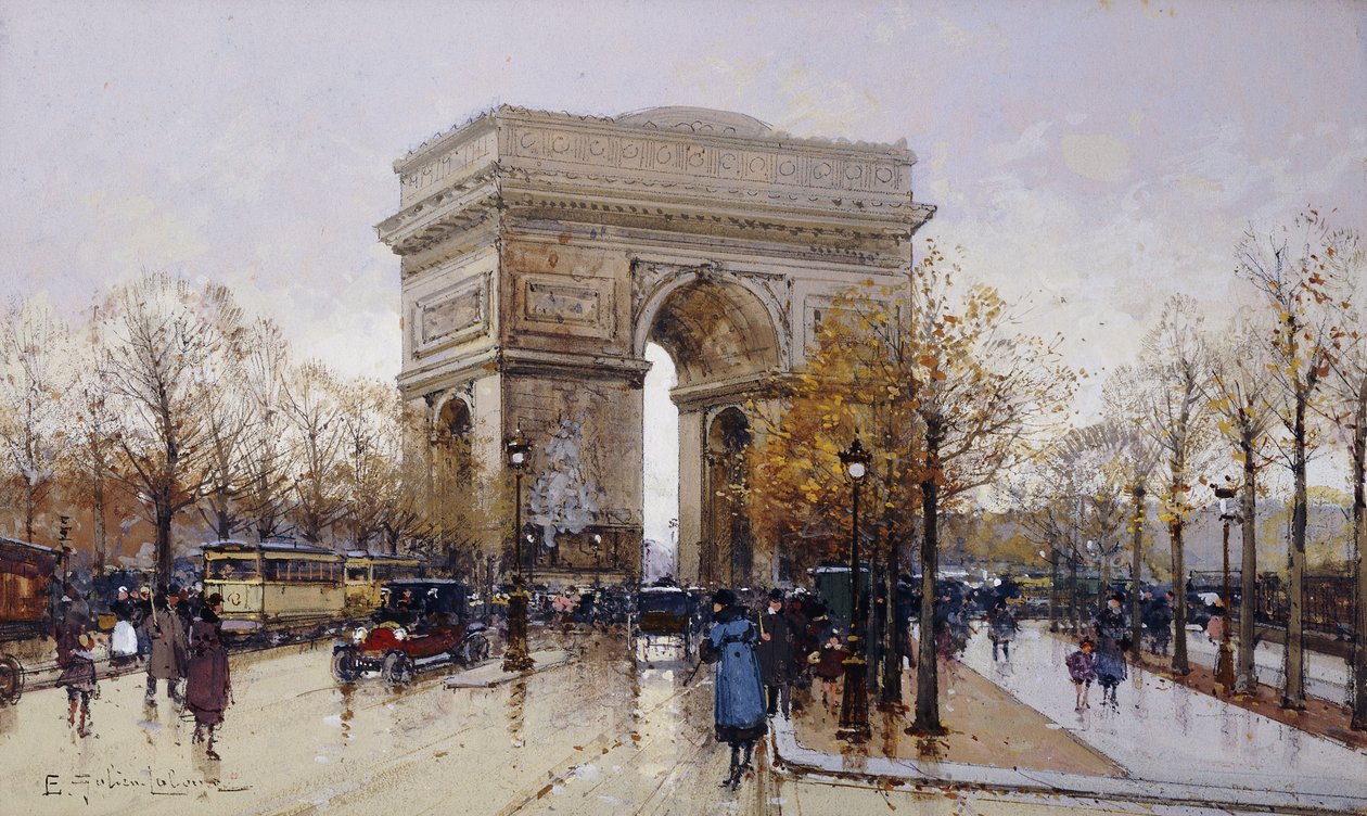 O Arco do Triunfo, Paris de Eugene Galien Laloue