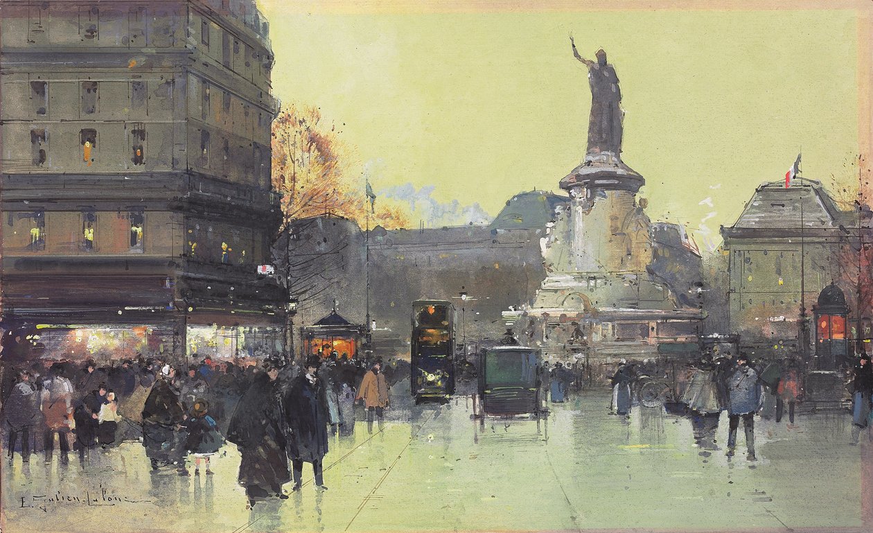 Place de la Republique, Paris de Eugene Galien Laloue