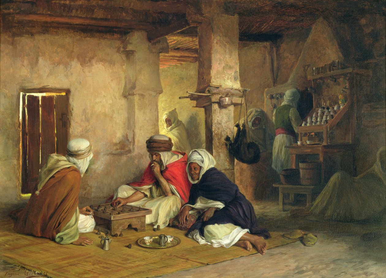 Casa de café marroquina, c.1874 de Eugene Alexis Girardet