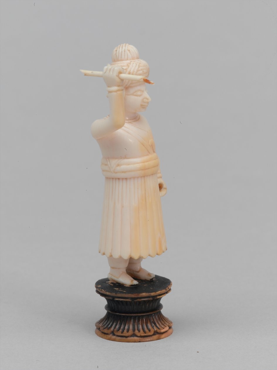 Peão preto, peça de xadrez, Índia de Eugene Antoine Samuel Lavieille