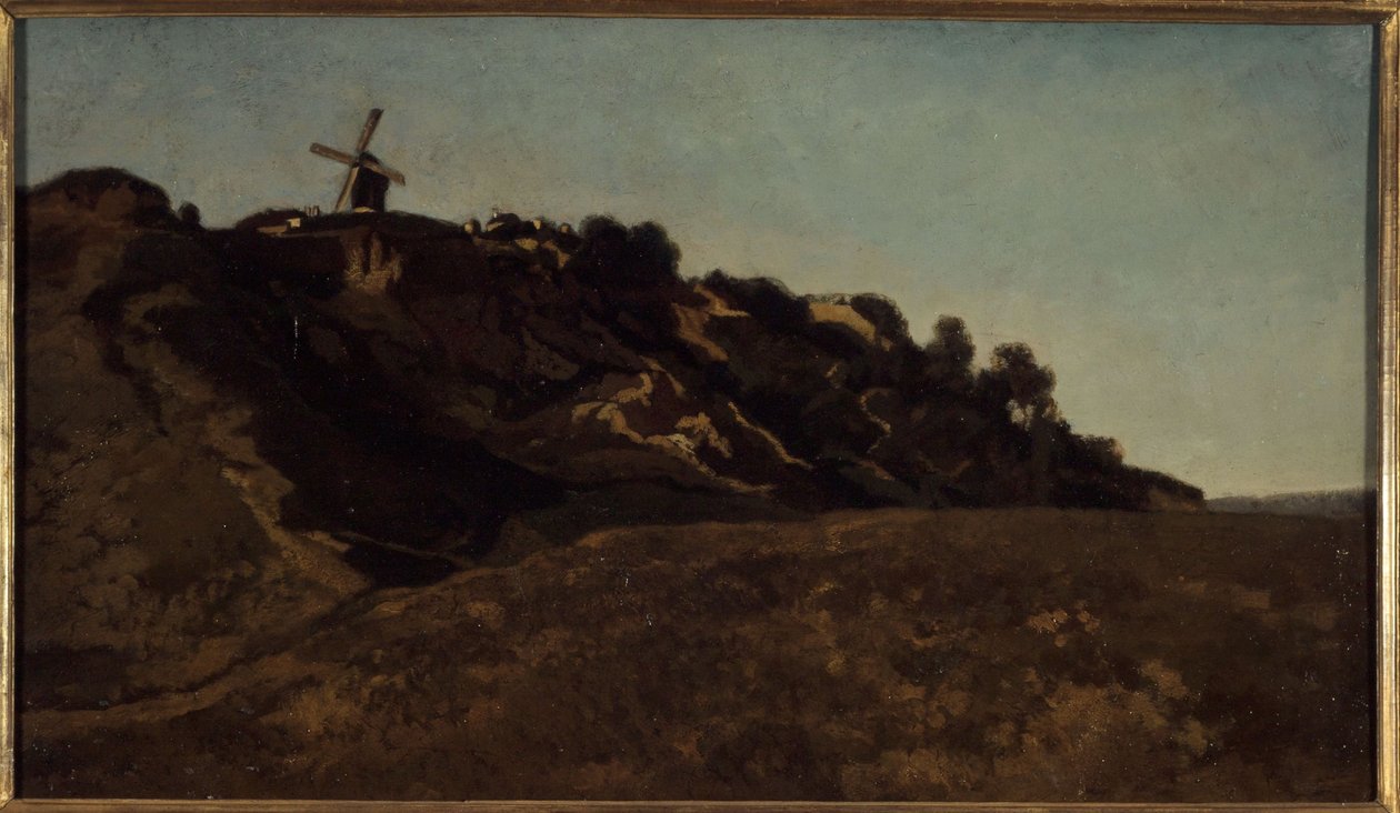 Vista de Montmartre, cerca de 1848 (pintura) de Eugene Antoine Samuel Lavieille