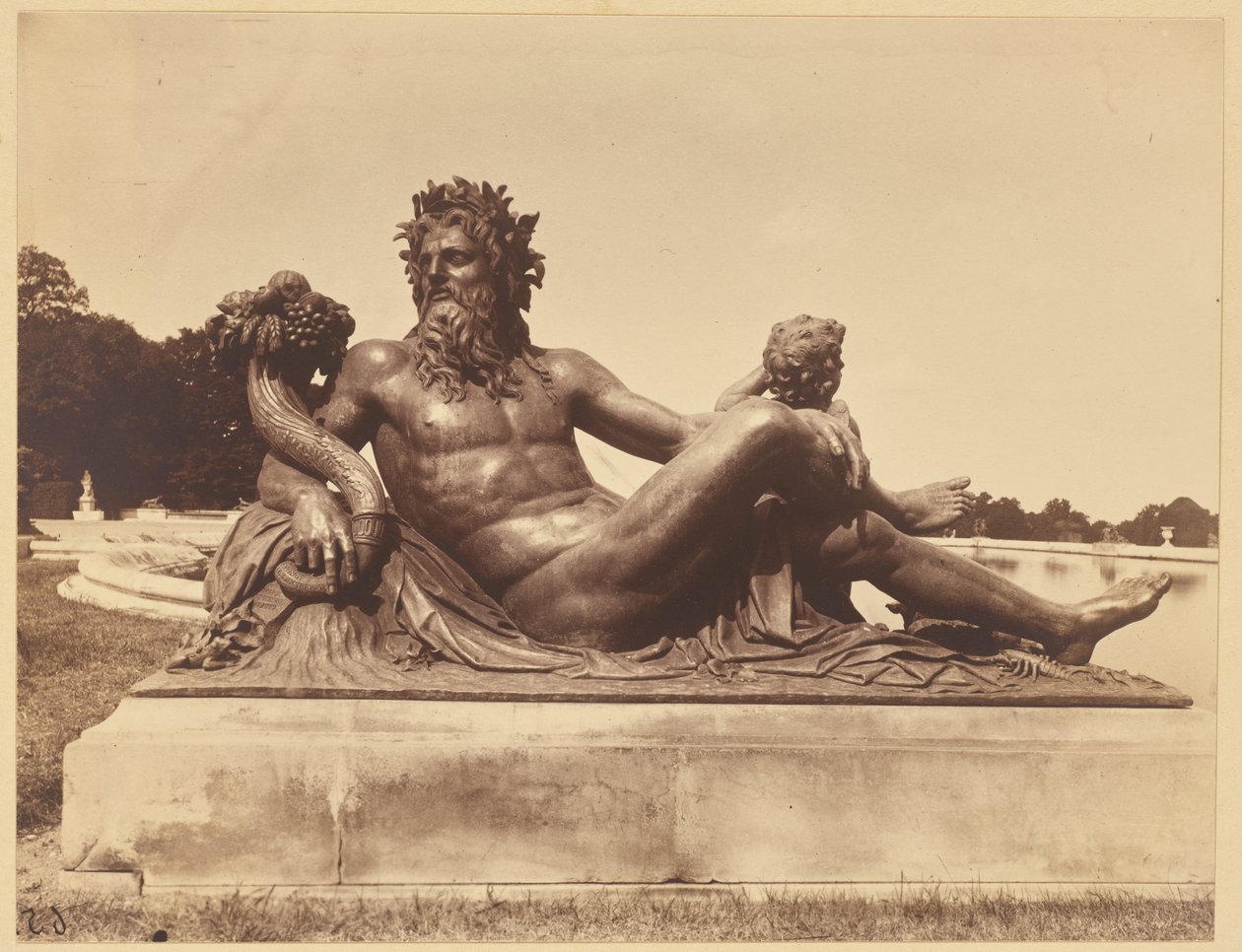 [Estátua de Baco, Versalhes] de Eugène Atget