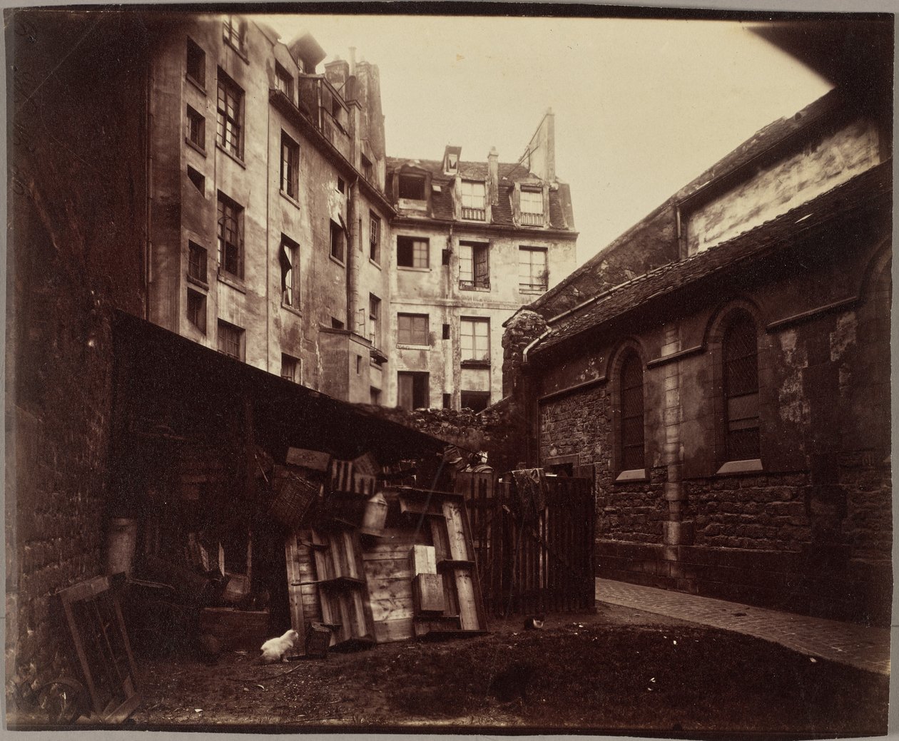 Um recanto do pátio, Saint-Julien-le-Pauvre, Paris de Eugène Atget