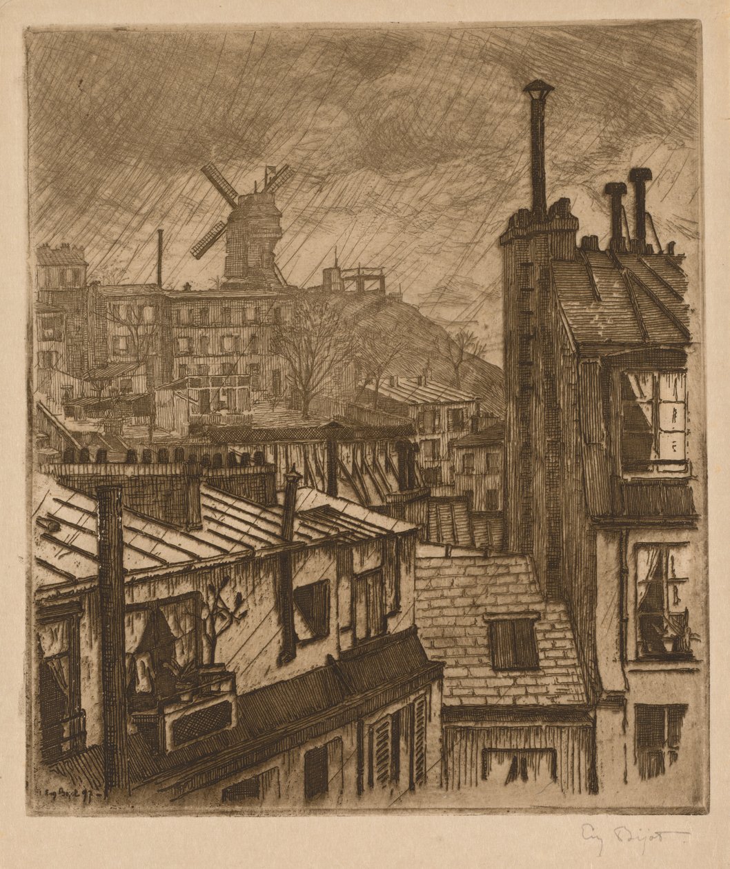 Montmartre, o Moulin de la Galette de Eugene Bejot