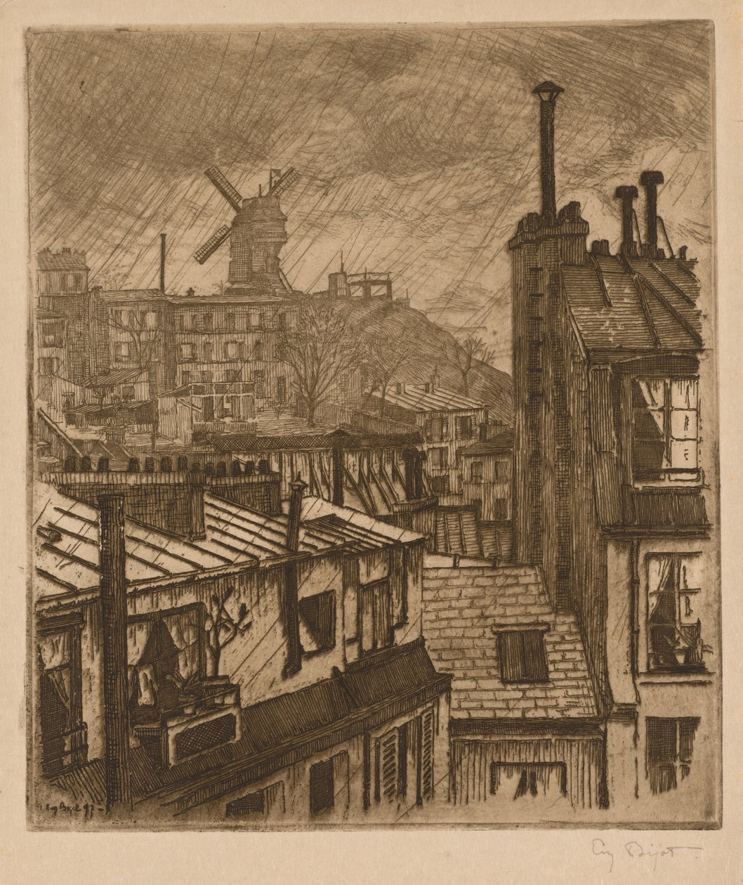 Montmartre, o Moulin de la Gallette de Eugene Bejot