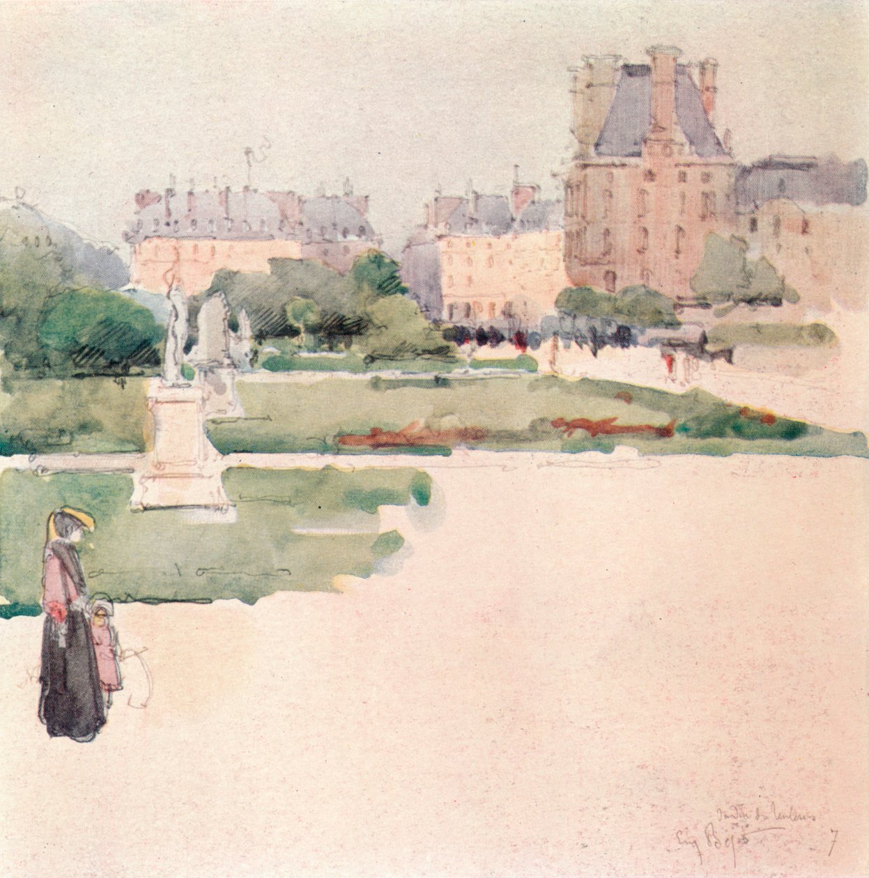 Jardins das Tulherias, 1915 de Eugene Bejot