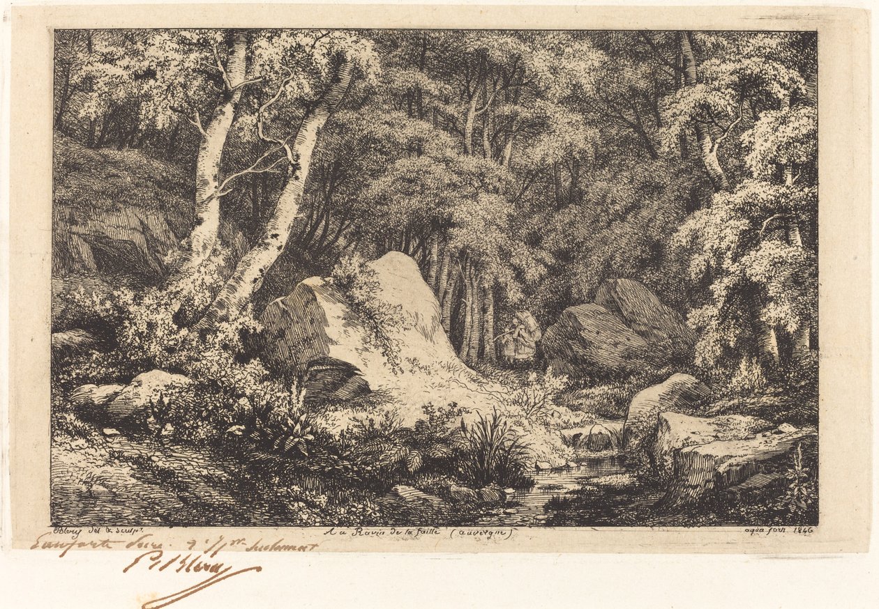Na ravina da falha, Auvergne The Ravine em Auvergne, 1846. de Eugene Bléry