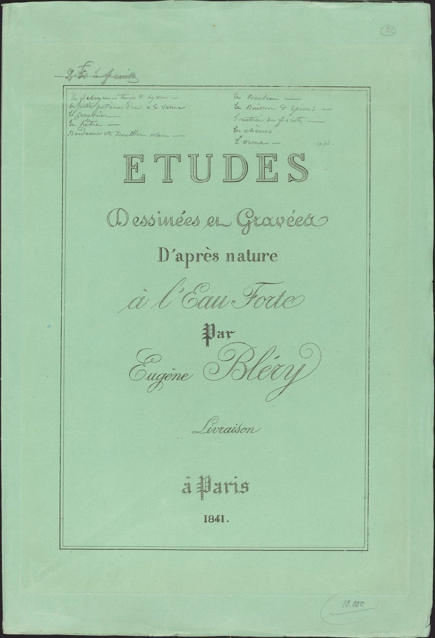 Etudes dessinées et gravées d