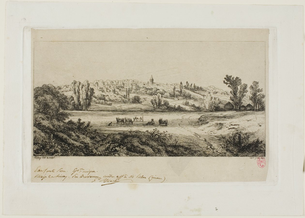 Vista da Vila de Limay de Eugene Bléry