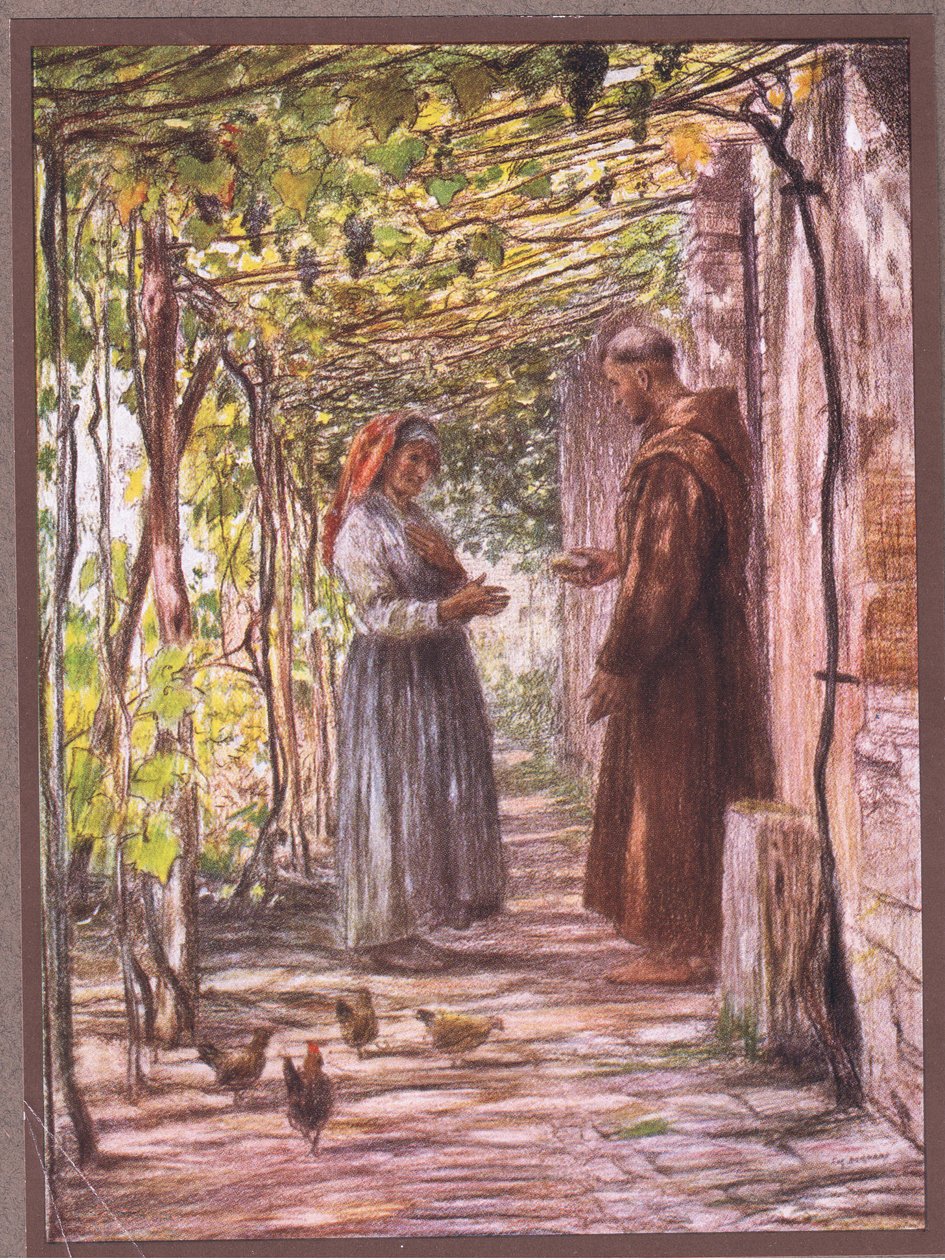 Frei Masseo é nomeado porteiro, 1919 de Eugene Burnand