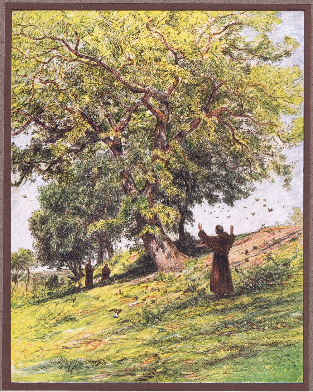 São Francisco prega aos pássaros, 1919 de Eugene Burnand