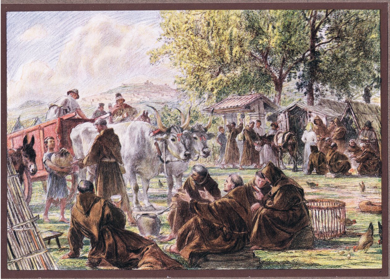 O Capítulo de Santa Maria dos Anjos perto de Assis, 1919 de Eugene Burnand