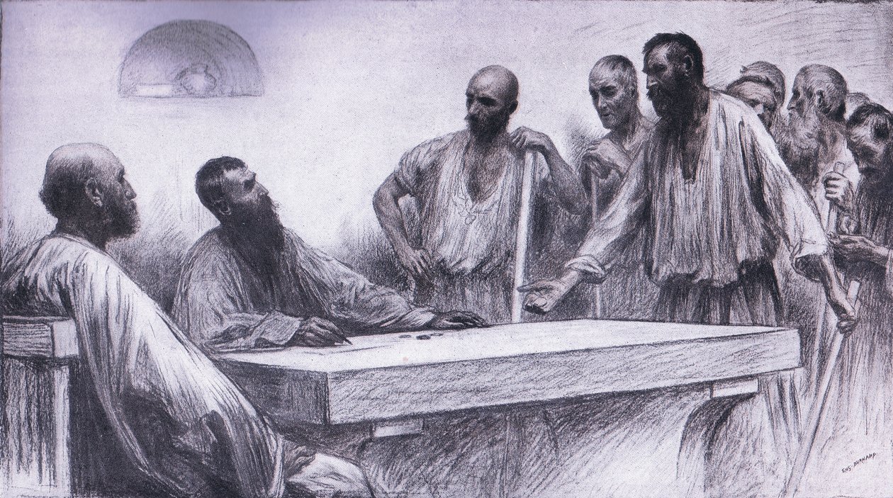 Os trabalhadores da vinha, Bibbys Annual, 1916-17 de Eugene Burnand
