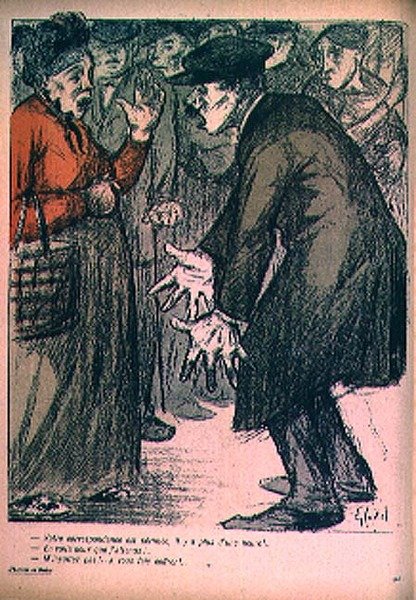 "O correio está atrasado! Por mais de uma hora!" "Mas estou à espera há duas horas por ti!" "Não me insultes! Vou prender-te!" de 